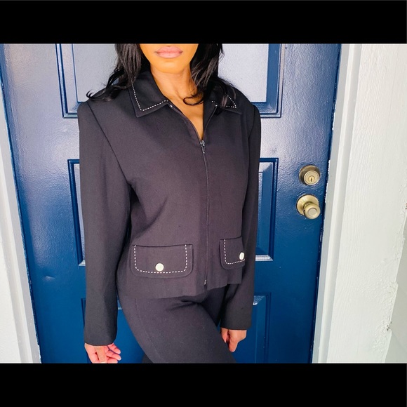 Principles Collection Black Crepe Jacket Size 14 - Picture 3 of 9